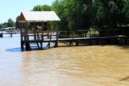 Boats' docking place on waterways of Delta Tigre