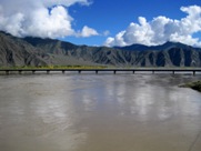 Tibet Adventure -Brahmaputra River Chushul bridge over the Yarlung River 